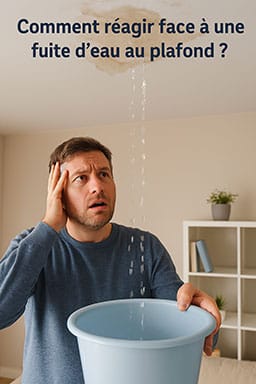 Une fuite d'eau au plafond peut causer des dégradations importantes.