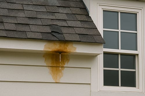 Les causes fréquentes des fuites d'eau au plafond incluent des toitures endommagées.Fuite d'eau toiture et plafond