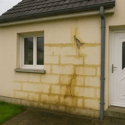 infiltration d'eau dans les murs d'une maison en France