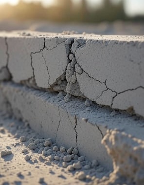 désagrégation de matériaux de construction dans le bâtiment